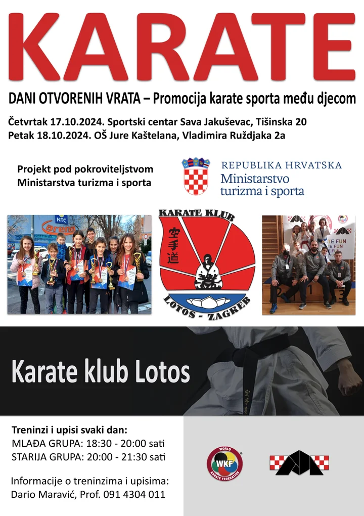 Sportski dani otvorenih vrata — plakat, 17. i 18. listopada 2024.